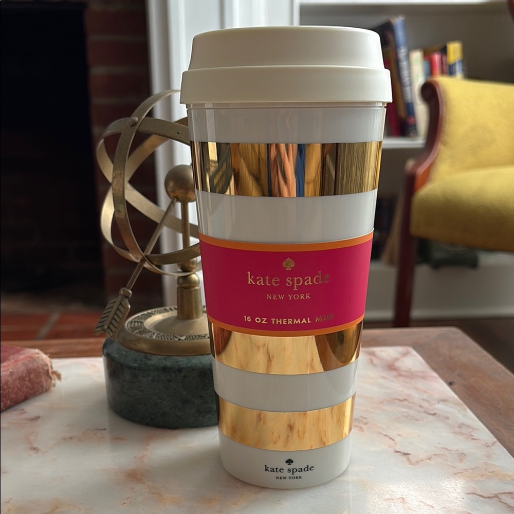 Kate Spade Gold and White Thermal Mug